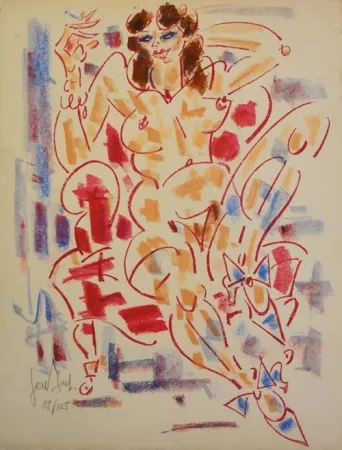 Lithograph Paul  - La Fumeuse - The Smoker
