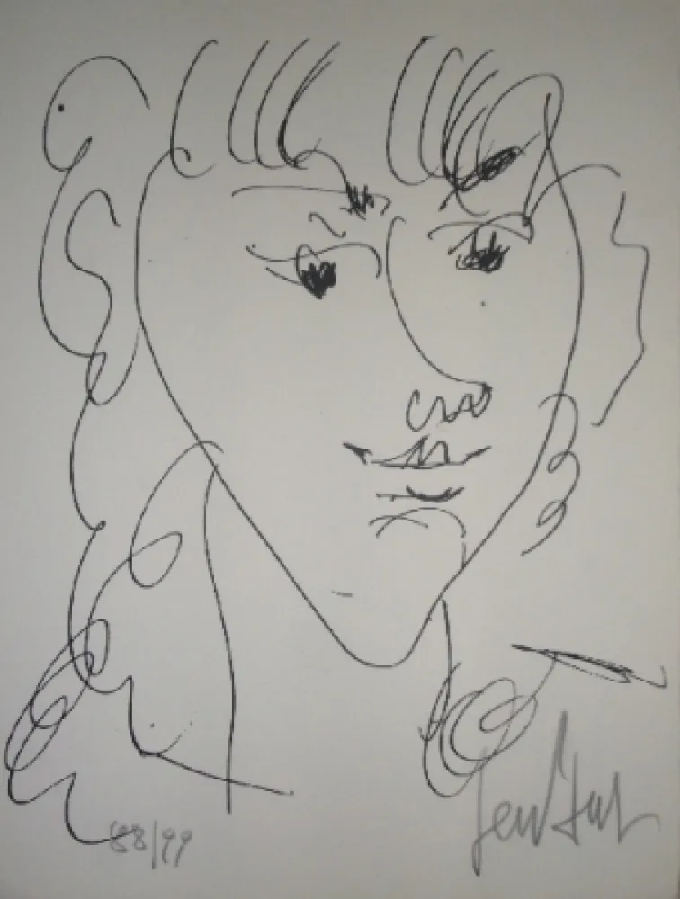 Lithograph Paul  - Le modèle, portrait de Lola