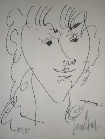 Lithograph Paul  - Le modèle, portrait de Lola