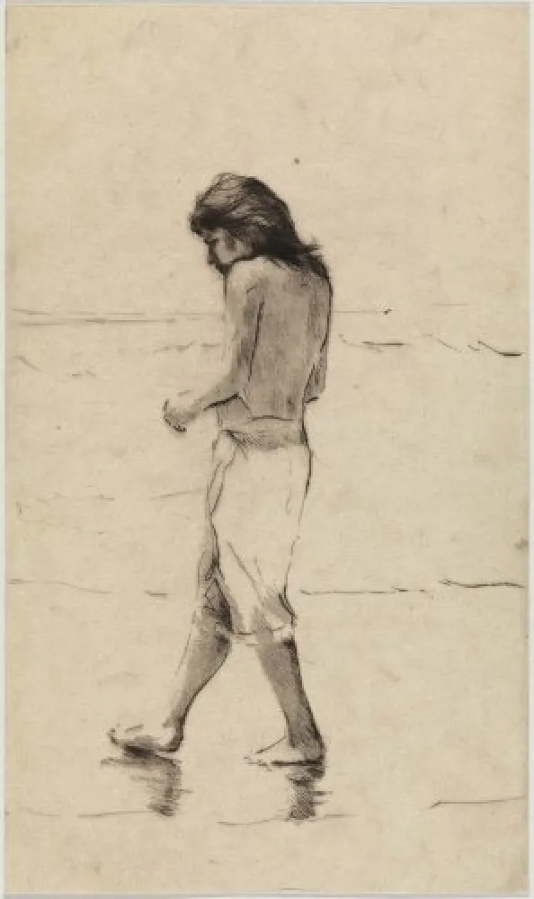 Drypoint Paul P - Noia a la platja