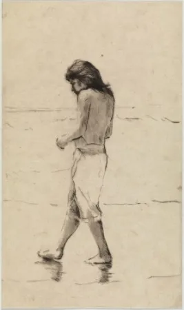 Drypoint Paul P - Noia a la platja