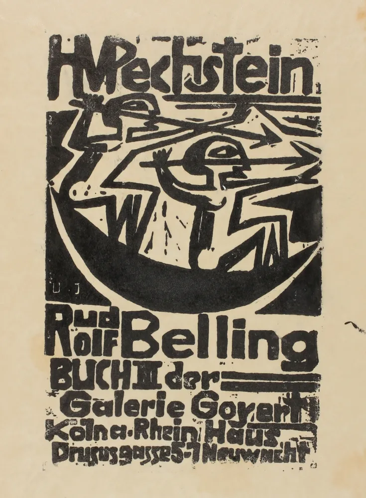 Woodcut Pechstein - H. M. Pechstein, Rudolf Belling, Buch III der Galerie Goyert 