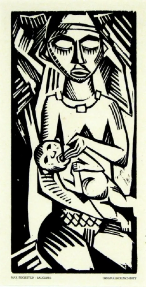 Woodcut Pechstein - Säugling (Infant)