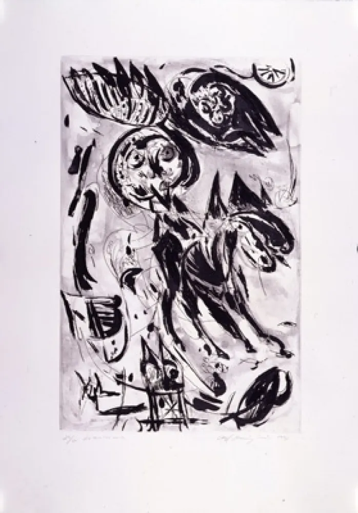 Etching Pedersen - Cavalier noir