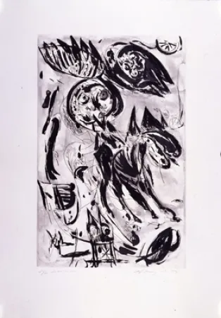 Etching Pedersen - Cavalier noir