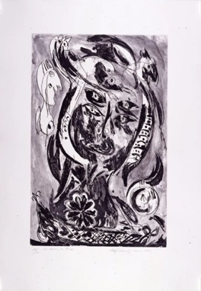 Etching Pedersen - Le bateau de Caron