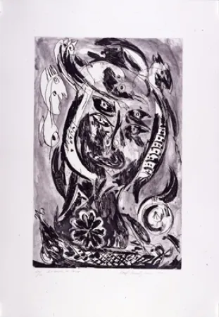 Etching Pedersen - Le bateau de Caron