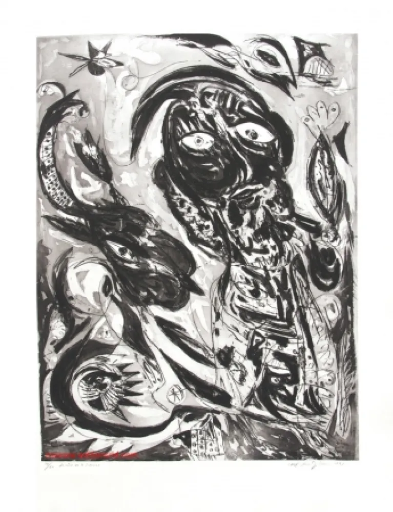 Etching And Aquatint Pedersen - Le rêve de la licorne N