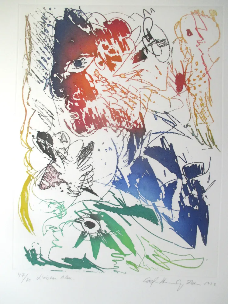 Etching And Aquatint Pedersen - L'Oiseau bleu