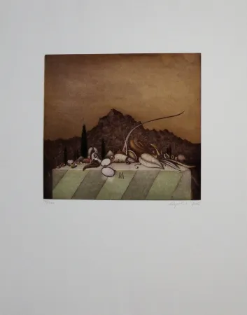 Etching And Aquatint Peer - Still Life Landscape