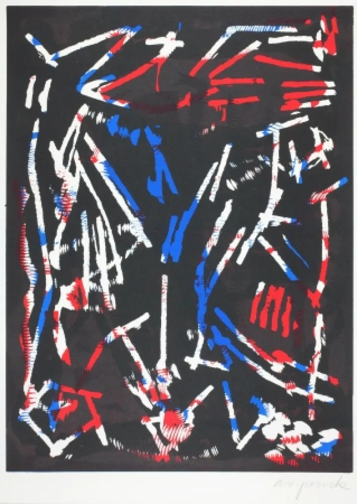 Woodcut Penck - Olympia