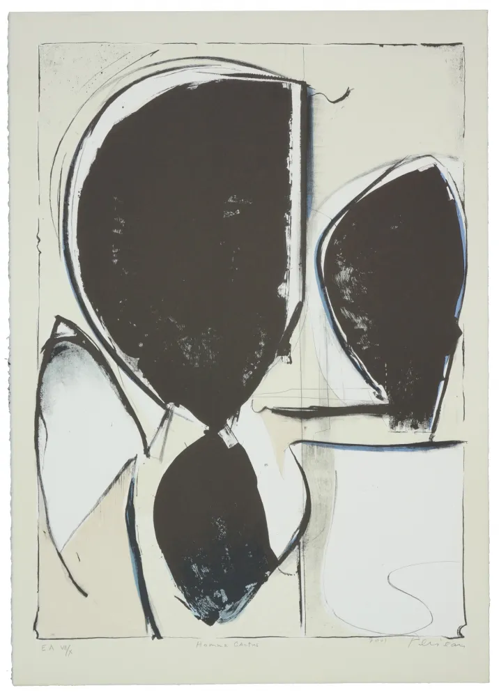 Lithograph Péneau - Homme cactus