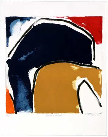 Lithograph Péneau - Paysage a peu près