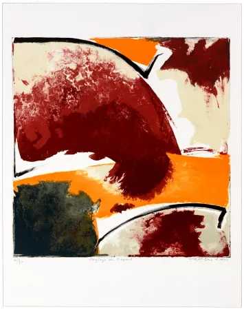 Lithograph Péneau - Paysage au Hasard