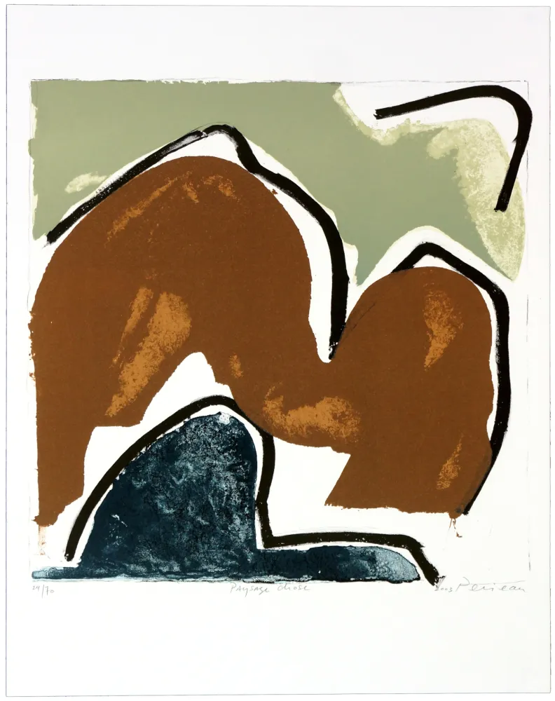 Lithograph Péneau - Paysage chose
