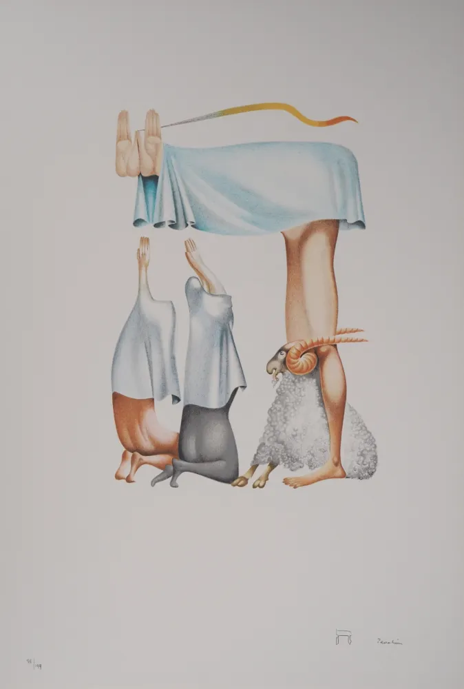 Lithograph Pérahim - L'Alphabet Hébreu : Bouc émissaire