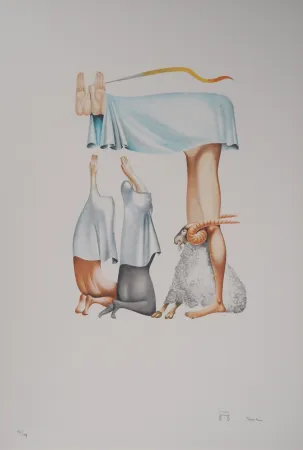 Lithograph Pérahim - L'Alphabet Hébreu : Bouc émissaire