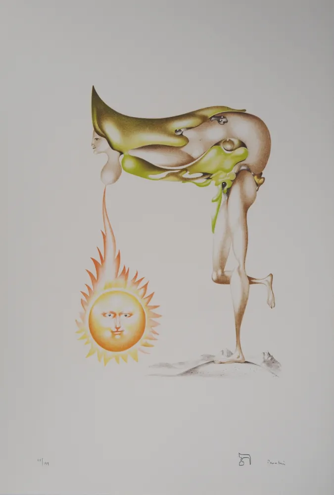 Lithograph Pérahim - L'Alphabet Hébreu : Femme solaire