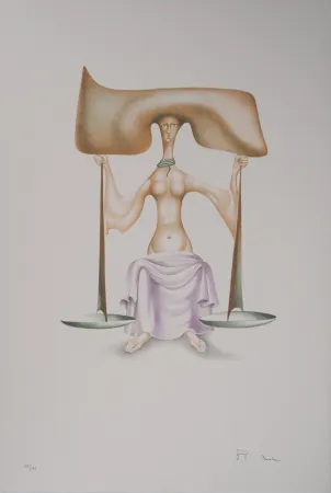 Lithograph Pérahim - L'Alphabet Hébreu : Justice et Equilibre