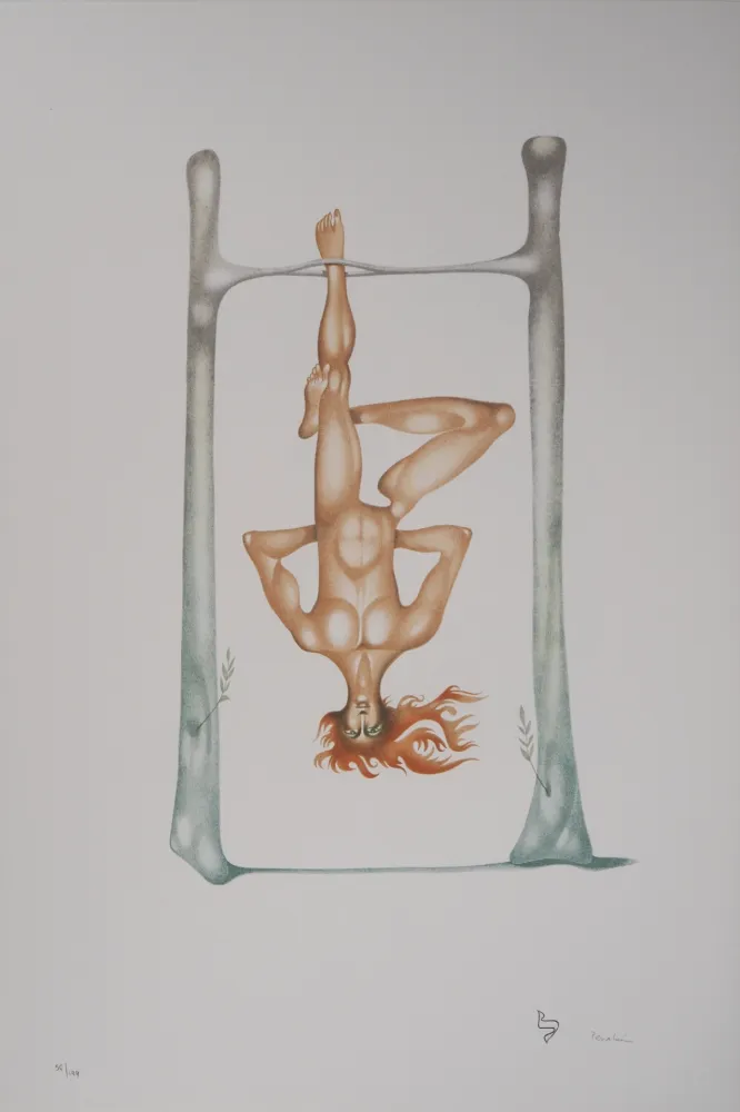 Lithograph Pérahim - L'Alphabet Hébreu : le pendu