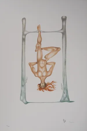 Lithograph Pérahim - L'Alphabet Hébreu : le pendu