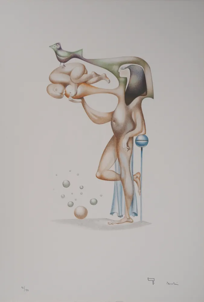 Lithograph Pérahim - L'Alphabet Hébreu : Maternité Egyptienne