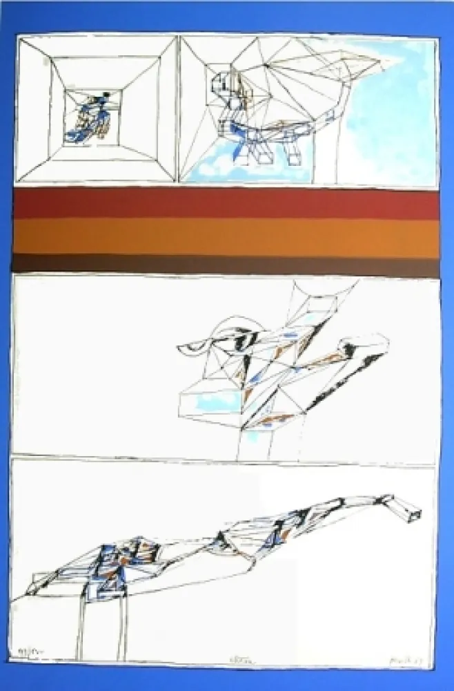 Lithograph Perilli - Aktion