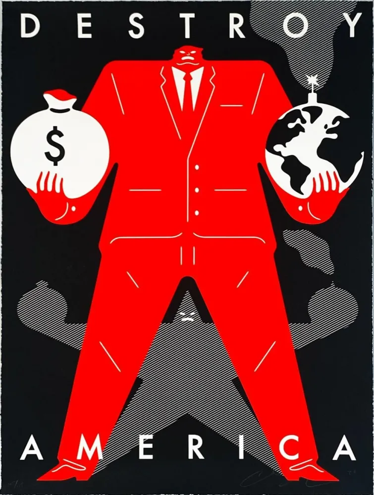 Screenprint Peterson - Destroy America (Black)