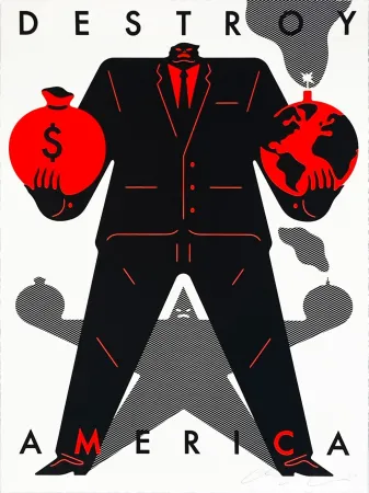 Screenprint Peterson - Destroy America (White)