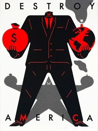 Screenprint Peterson - Destroy America (White)