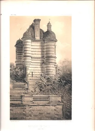 Lithograph Petit - Châteaux de France des XV et XVIe siècles par Victor Petit