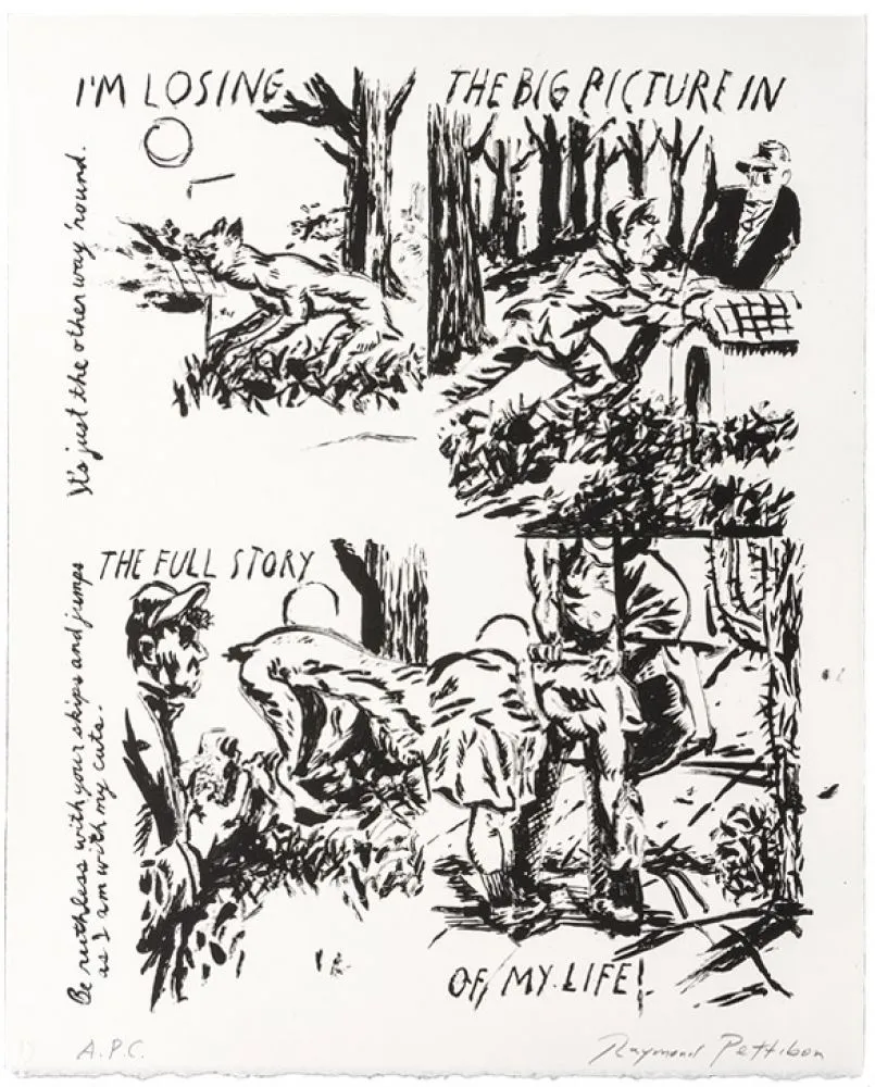 Lithograph Pettibon - I’m Losing The Big Picture In The Full Story Of My Life