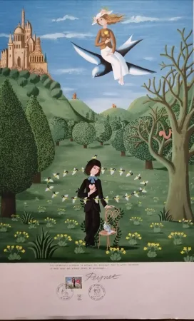 Lithograph Peynet - La Saint Valentin - Les Primevères