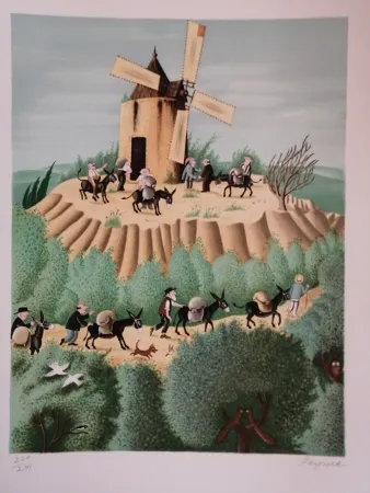 Lithograph Peynet - Le Secret de Maitre Cornille