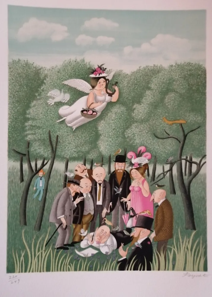 Lithograph Peynet - Le Sous Préfet aux champs