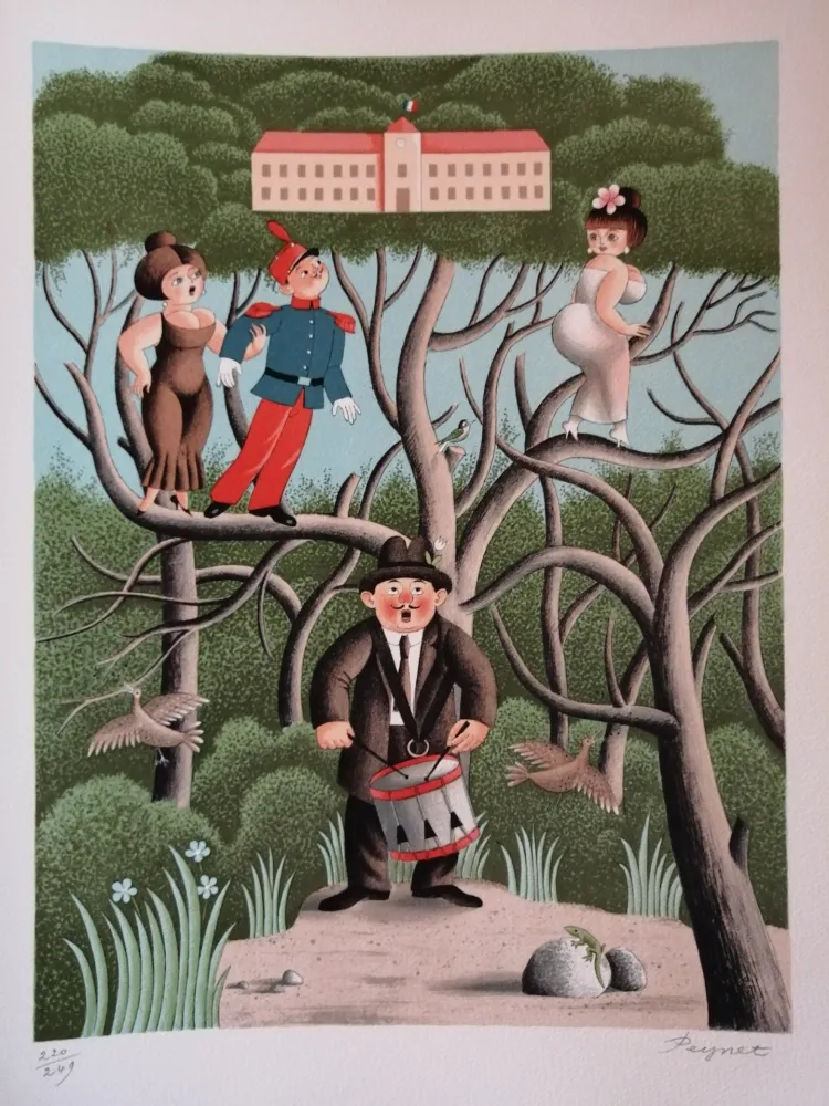 Lithograph Peynet - Nostalgie de Caserne