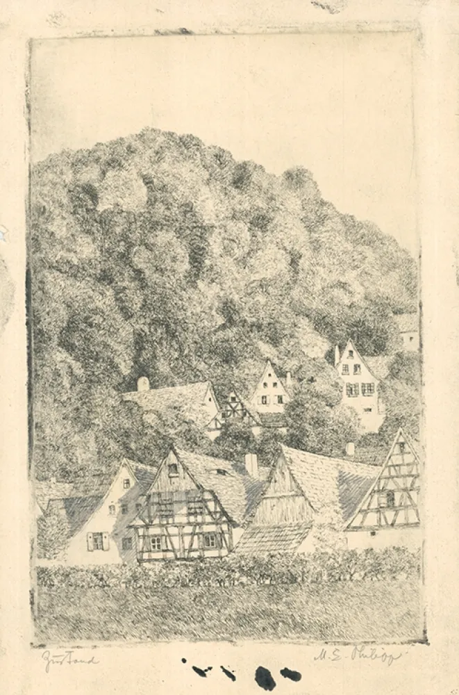Etching Philipp - Fränk.  Dorf Eggloffstein