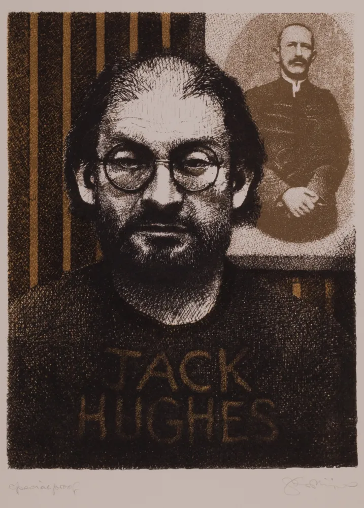 Lithograph Phillips - Salman Rushdie as DIY Zola