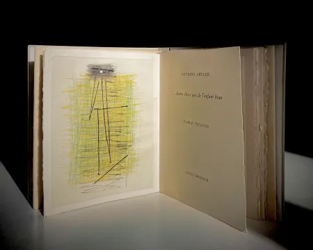 Illustrated Book Picasso - A. Artaud: AUTRE CHOSE QUE DE L'ENFANT BEAU. Rare gravure originale en couleurs (1957)