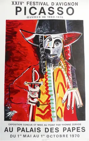 Poster Picasso - Affiche originale : PICASSO AU PALAIS DES PAPES. Avignon Mai-Octobre 1970
