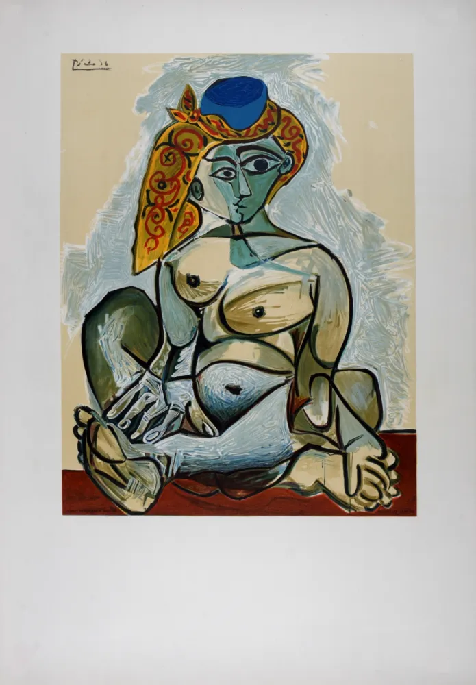 Lithograph Picasso (After) - Femme nue au bonnet turc, 1974