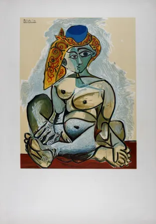 Lithograph Picasso (After) - Femme nue au bonnet turc, 1974
