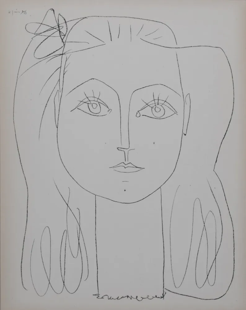 Lithograph Picasso (After) - Françoise avec un nœud dans les cheveux