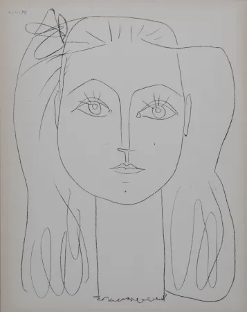 Lithograph Picasso (After) - Françoise avec un nœud dans les cheveux