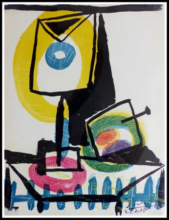 Lithograph Picasso (After) - NATURE MORTE AU VERRE
