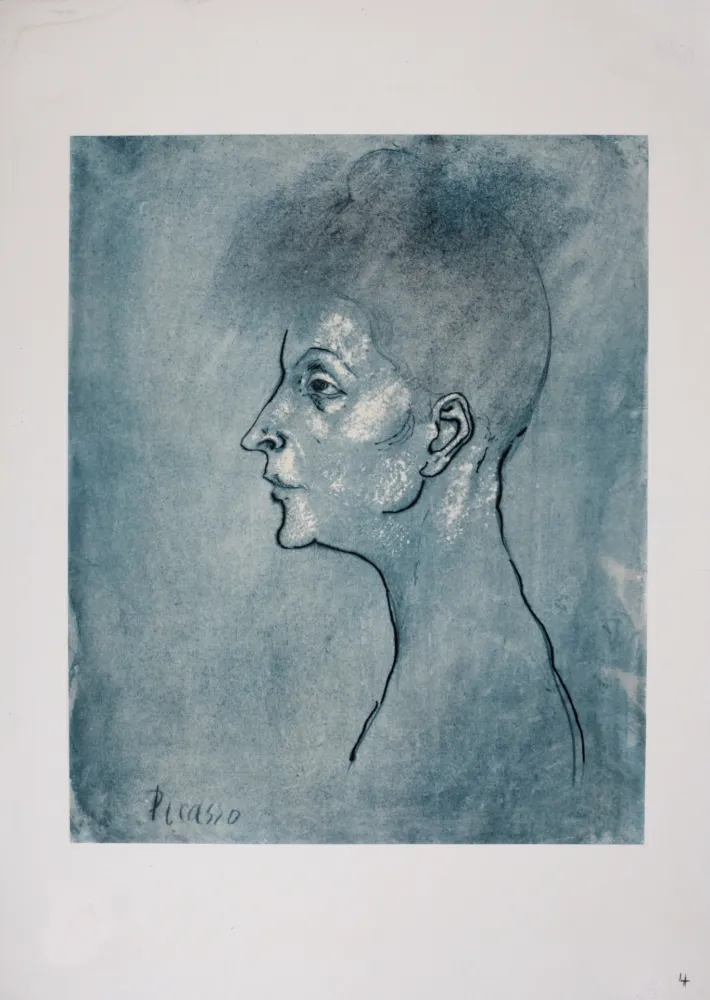 Lithograph Picasso (After) - Tête de femme, 1946