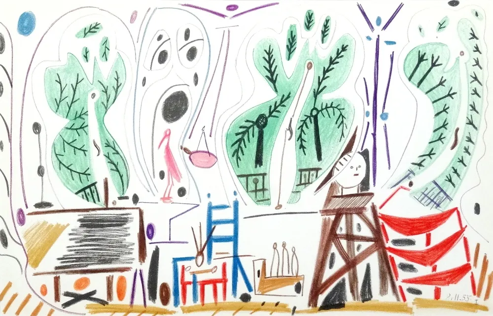 Lithograph Picasso - Atelier