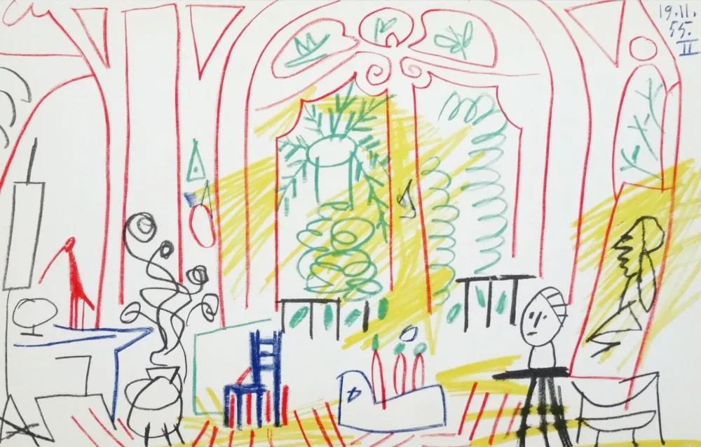 Lithograph Picasso - Atelier