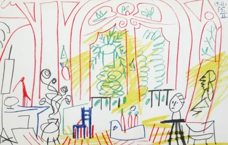 Lithograph Picasso - Atelier