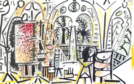 Lithograph Picasso - Atelier